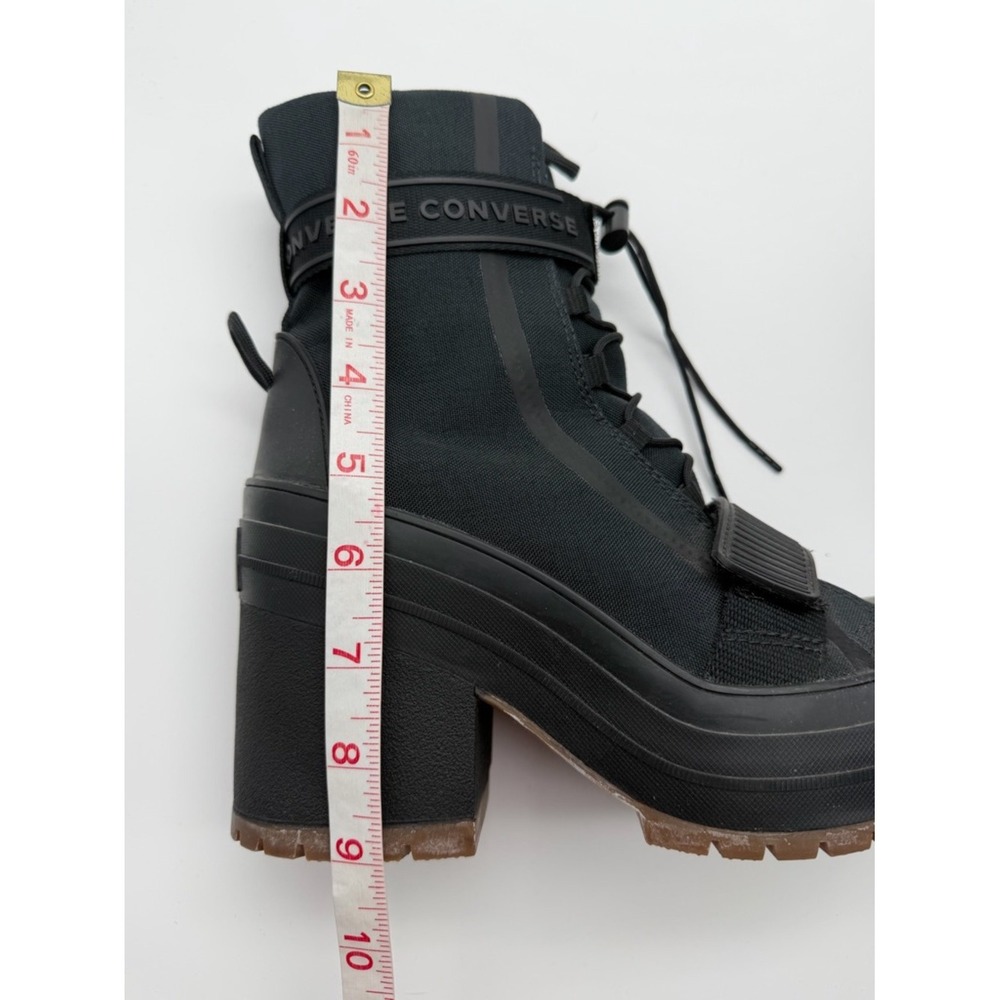 Converse Black Lace-Up Chuch Taylor All Stars GR82 Platform Heeled Boots 6.5 - Picture 10 of 11